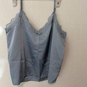 Elegant Lace Trim Camisole in Blue